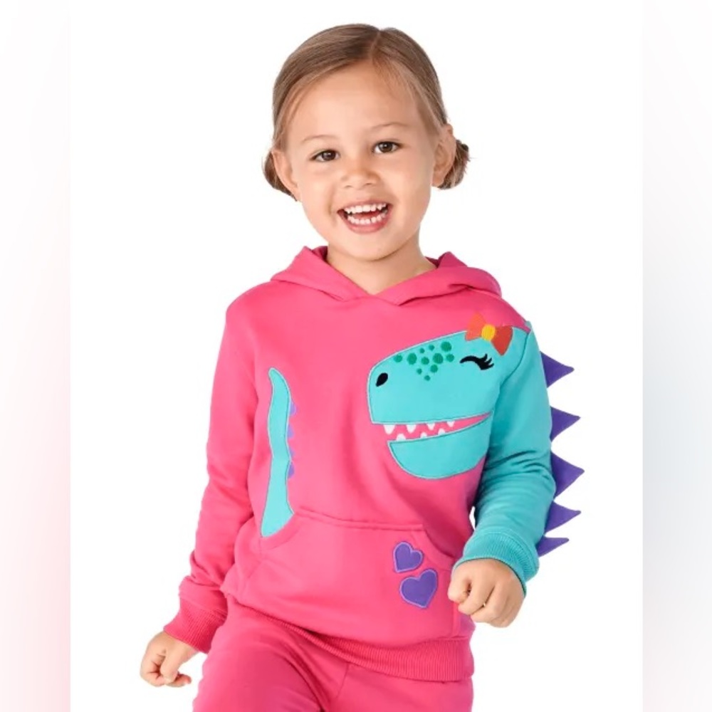 Gymboree pink dinosaur sweat suit soft 7